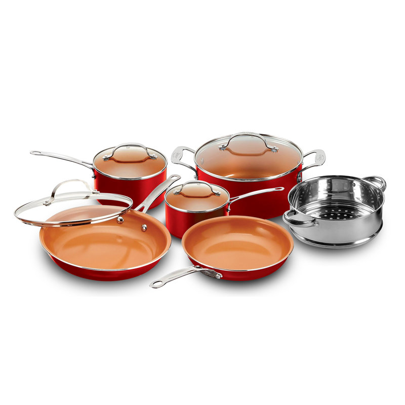 Gotham Steel Original Copper 10 Piece Ceramic Non Stick Cookware Set